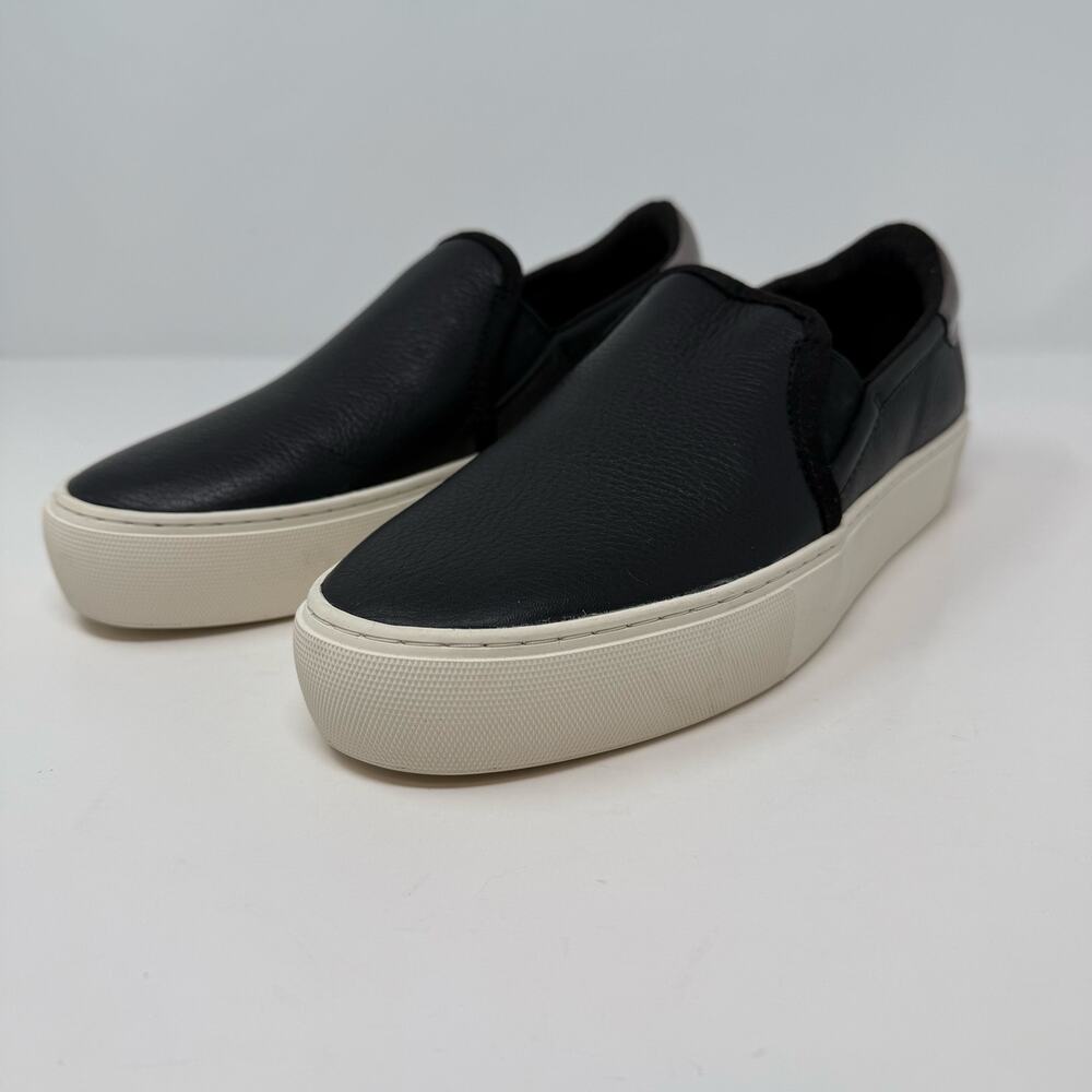 Ugg Jass Leather Slip-on Sneaker Womens 8 Black Silver Preppy Casual Shoes NWT - Picture 3 of 12